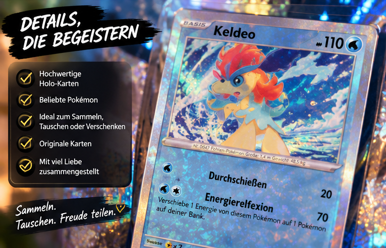 ✨Pokémon Karten Sammlung - 20 Karten mit verschiedenen Charakteren und Fähigkeiten für Sammler und Spieler
