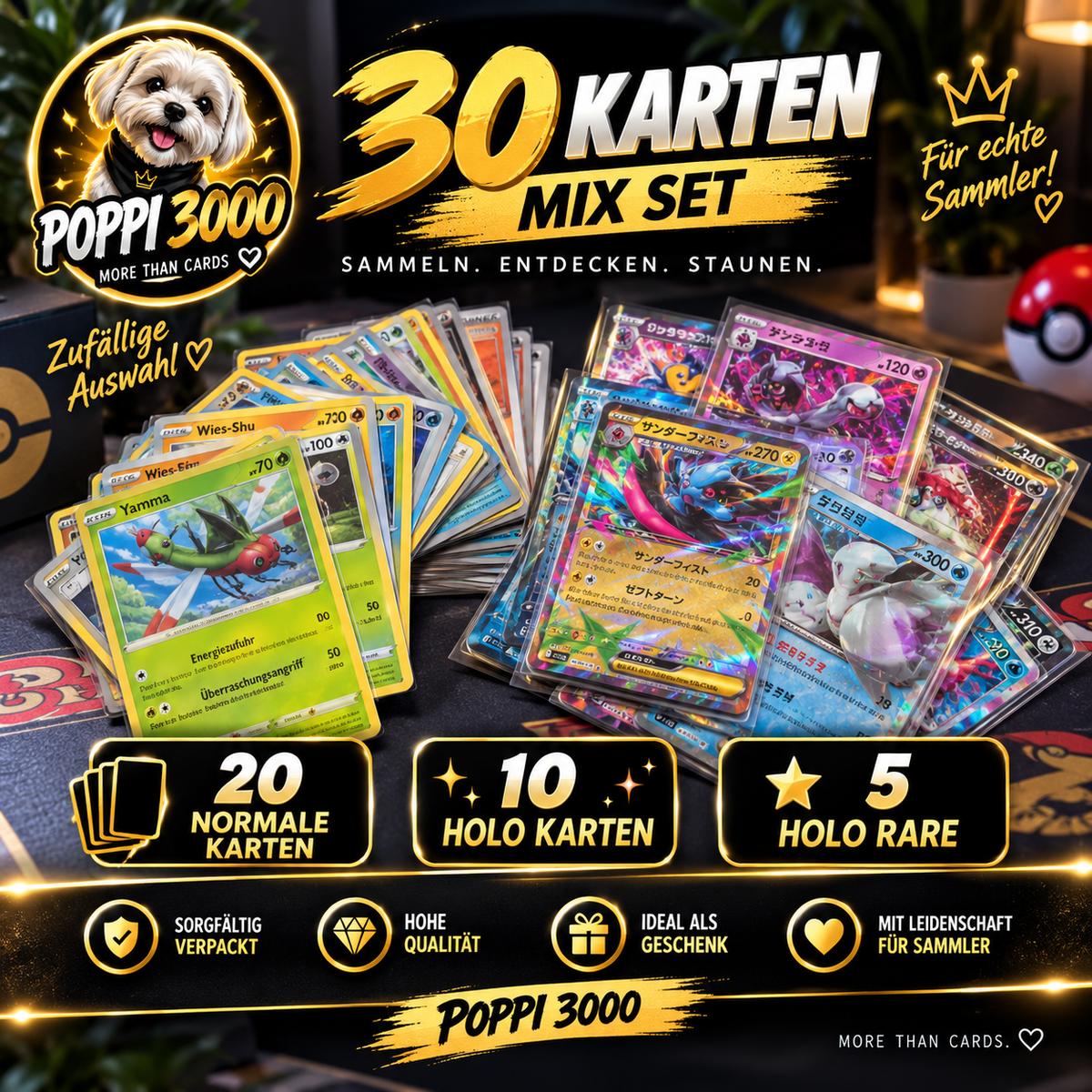 ✨POPPI 3000 – 30 Pokémon Karten Mix Set