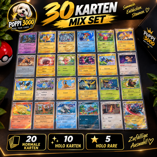 ✨POPPI 3000 – 30 Pokémon Karten Mix Set
